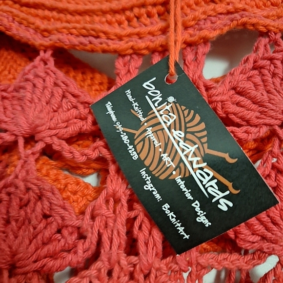 NWT Embossed Crochet Assymetrical Cover-Up/Tunic With Bell Sleeves - Picture 8 of 8